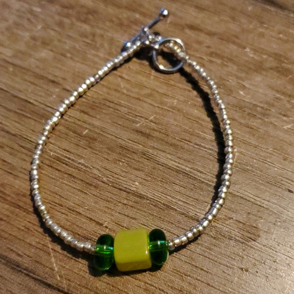 Handmade Green Stone Bracelet